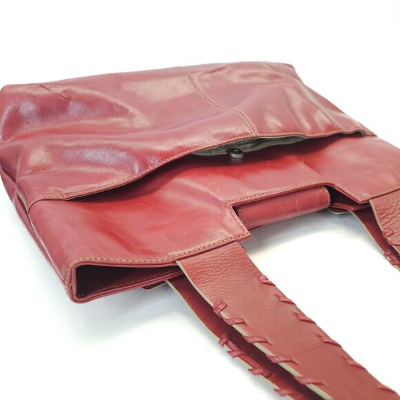 Vtg Franklin Covey Red Leather Tote Bag Planner Wristlet Work Travel Organizer - Picture 6 of 15